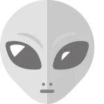 Gray Alien SVG Icon